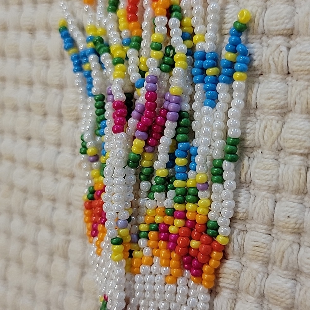🔥LAST PAIR🔥 Hand Beaded Long Tassel Earrings - Picture 9 of 9
